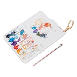 Himi Foldable Paint Palette - Small filled with watercolor paints, paint not included