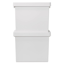 Like-It Store-Up Container with Tray - Deep, White, two containers stacked