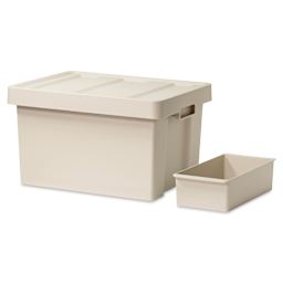Like-It Store-Up Container with Tray - Shallow, Beige