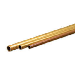 K&S Bendable Metal Shape - Brass, Round Tube, 3/32", 1/8", 5/32", Pkg of 3 (contents)