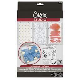 Sizzix Studio Layered Stencil and Stamp Set - Set of 10, Create front of packaging