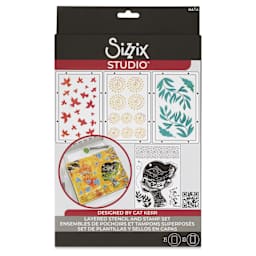 Sizzix Studio Layered Stencil and Stamp Set - Set of 8, Ikigai front of packaging