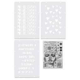 Sizzix Studio Layered Stencil and Stamp Set - Set of 16, Possibilitarian