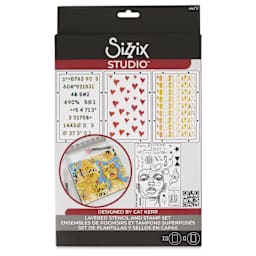 Sizzix Studio Layered Stencil and Stamp Set - Set of 16, Possibilitarian front of packaging