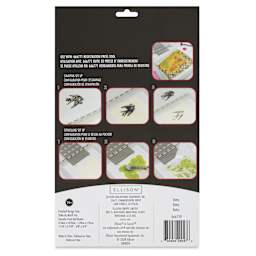 Sizzix Studio Layered Stencil and Stamp Set - Set of 18, Retro back of packaging