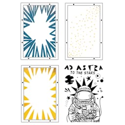 Sizzix Studio Layered Stencil and Stamp Set - Set of 13, Ad Astra