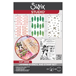 Sizzix Studio Layered Stencil and Stamp Set - Set of 14, Feed your Soul front of packaging