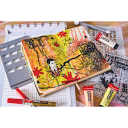 Sizzix Studio Layered Stencil and Stamp Set - Set of 14, Strength in Numbers completed project