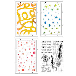 Sizzix Studio Layered Stencil and Stamp Set - Set of 13, The Rs Have It