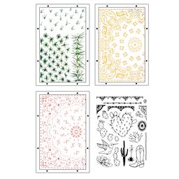 Sizzix Studio Layered Stencil and Stamp Set - Set of 25, Western