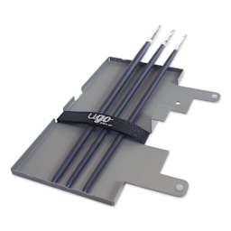 New Wave u.go Plein Air Anywhere Metal Side Tray - 4" x 8" shown with brushes (not included)