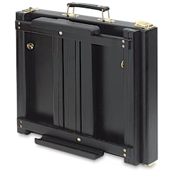 Art Alternatives Ravenna Table Sketchbox Easel - Black finish easel closed and upright for transport