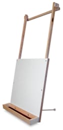 Hanging Easel with Storage Tray - Angled view showing dry erase surface 