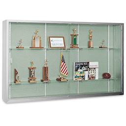 Claridge Sliding Door Display Case - 4 ft x 6 ft x 10 3/4", Dawn Fabricork