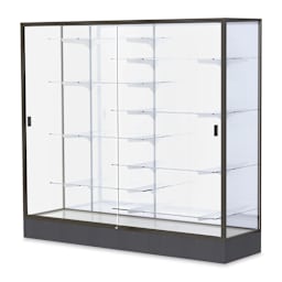 Waddell Colossus Series Display Case - x 66" x 72" x 20", Dark Bronze, White Back