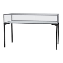 Waddell Keepsake Display Case Table - Satin Natural, Large, Sliding Rear Door