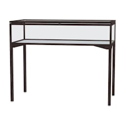 Waddell Keepsake Display Case Table - Dark Bronze, Standard, Hinged Top Door