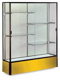 Spirit Series Display Case - Angled view of Dark Bronze Frame with Goldenrod Base