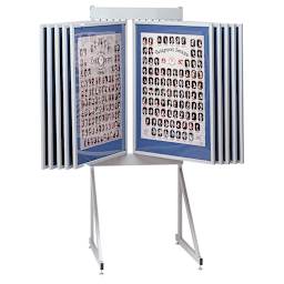 Multiplex Swinging Panel Display - 24" x 36", Gray, 10 Panels, Floor Unit