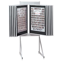 Multiplex Swinging Panel Display - 30" x 40", Gray, 10 Panels, Floor Unit