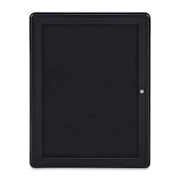 Ghent Ovation Radius Tackboard - 24" x 34", Black Hinged Doors