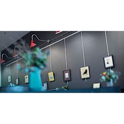Walker System Plain Rod - White, Fiberglass, 60" - in use to hang art