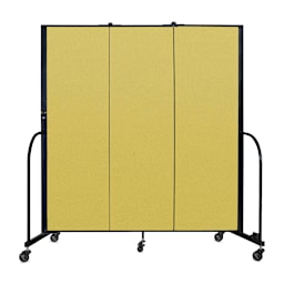 Screenflex Portable Room Dividers - 6 ft, Yellow, 3 Panel - front