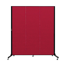 Screenflex Light-Duty Divider - 6'5" x 5'9", Red, 3 Panel