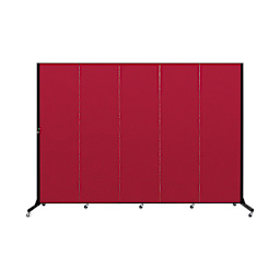 Screenflex Light-Duty Divider - 6'5" x 9'5", Red, 5 Panel