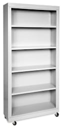 Sandusky Lee Mobile Bookcase - Angled view of 78" tall Gray Bookcase
