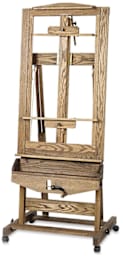 Best Kelley Easel - Front view of easel showing canvas holders and crank