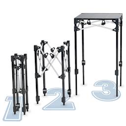 E-Z Up Instant Table - 3 Small tables shown at stages of set up