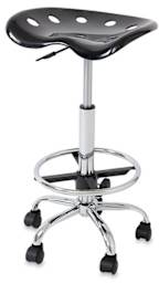 Bieffeplast Tractor Stools - Front view of drafting height stool with black seat and footring