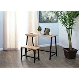 Studio Designs Ashwood Homeroom Desk and Bench - Shown accessorized in room setting