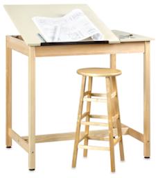 Diversified Spaces Drawing Table - Split Top Table shown with stool (not included)