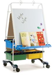 Copernicus Regal Reading/Writing Center - Angled view showing Tubs and Dry Erase board