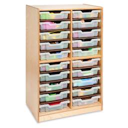 Whitney Brothers Communication Center - Front view showing 20 included trays filled with supplies

