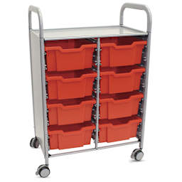 Gratnells Callero Storage Cart with 8 Deep Trays - Flame Red