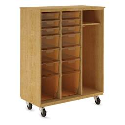 Diversified Spaces Mobile Tote and More Storage Cabinet - Oak with Carrot Totes