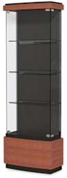 29" wide Quantum Series Display Case-right angle view with cherry trim and three shelves