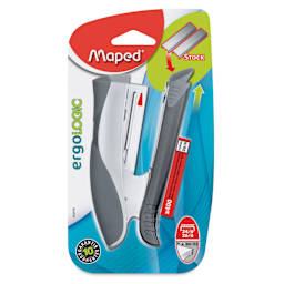 Maped Ergologic Soft Touch Half Strip Stapler, gray in packaging
