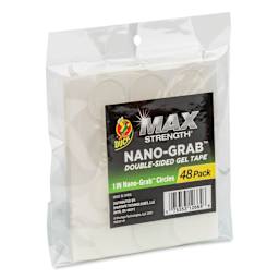 Duck Max Strength Nano-Grab Double Sided Gel Tape - Clear Circles, 1 in, Pkg of 48 - front of packaging