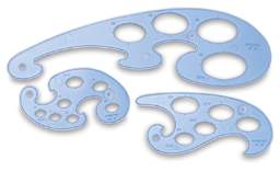 Helix Irregular Curves - Set of 3 Curves shown
