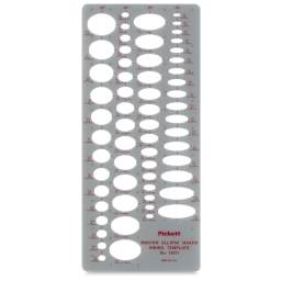 Chartpak Pickett Ellipses Templates - front view of Master Ellipse Maker (20 to 50 degree) Template