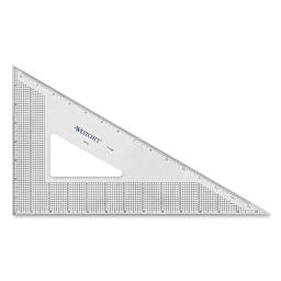 Westcott Gridded Triangles - Top view of clear Acrylic 30-60 degree triangle
