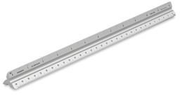 Alumicolor Aluminum Solid Triangular Drafting Scale - 12", Silver, Engineer