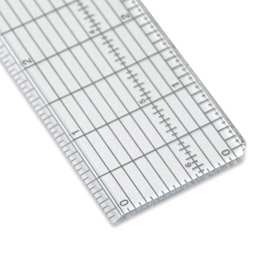 Westcott Grid Ruler - 12" Clear Plastic Grid Ruler close-up of end