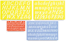 Helix Lettering Guide Value Pack - Italic Font Guides shown
