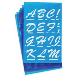 Westcott BetterLetter Plastic Letter Stencils - 2", Capital and Lower Case, Brush (out of packaging)