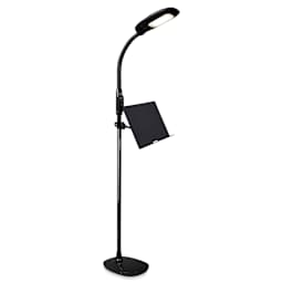 OttLite LED Floor Lamp with USB and Tablet Stand - Black